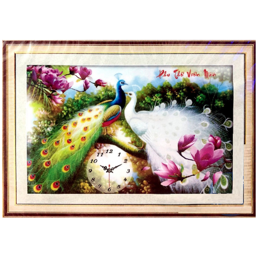Tranh Đính Đá Đồng Hồ Phu Thê Viên Mãn - YN5432