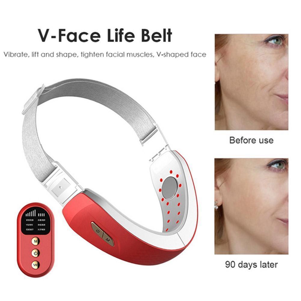 Nâng Massage V Mặt Thắt Chặt Đôi Cằm Băng Photon Xanh Dương Massage Giảm Béo Dây Đèn LED Máy Trị Liệu Bộ Máy M7U7