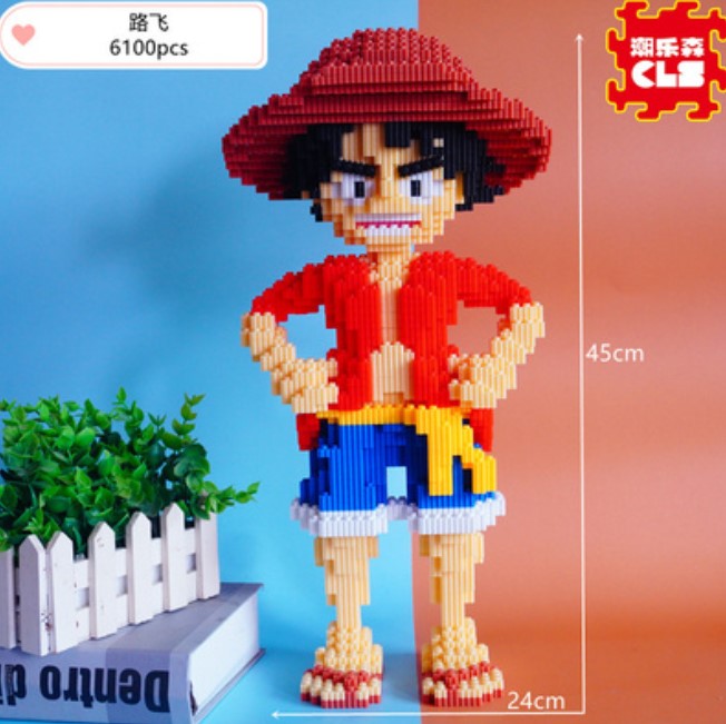 Mô hình lắp ghép One Piece đảo hải tặc Luffy + Tặng kèm bộ thẻ bài Pokemon