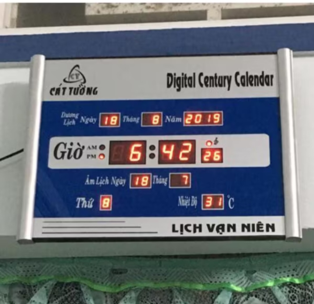 ĐỒNG HỒ LED LỊCH VẠN NIÊN TREO TƯỜNG BÁO GIỜ NHIỆT ĐỘ NGÀY THÁNG NĂM THỨ ĐA NĂNG HÀNG ĐẸP CHẤT LƯỢNG