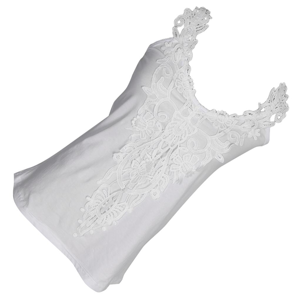 Girls Ladies Women Cotton Tank Tops Sleeveless Lace Vest Blouse Crop Top
