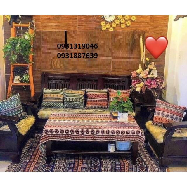 Gối tựa lưng, gối sofa, gối trang trí Vải THỔ CẨM DỆT CAO CẤP SBK069