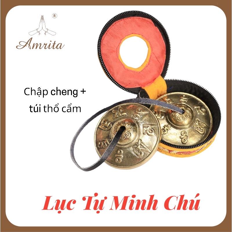 CHẬP CHENG ĐỒNG NEPAL CÚNG DƯỜNG ÂM THANH Vỏ Đựng Chập Cheng-Chũm Chọe - Chuông Đồng Tingsha Cymbals - Tingsha Amrita