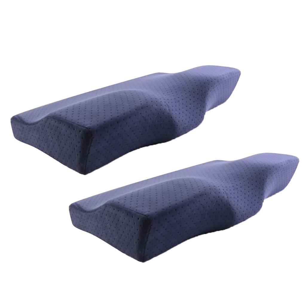2pc Memory Foam Core Pillows Sleep Pillow Rest Sleeping Neck Head Back Supporter