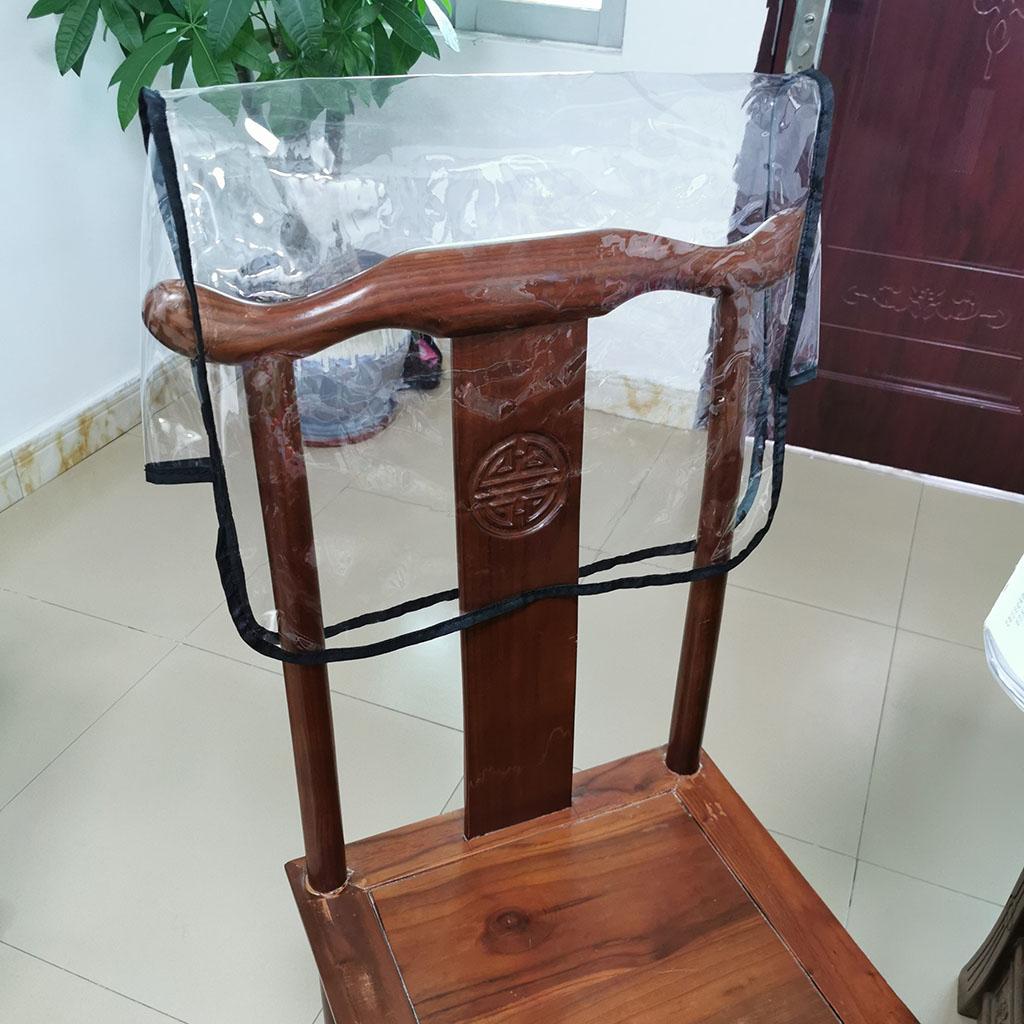 2pcs Chair Back Covers Hair Salon Spa PVC Vinyl Cover Protective Clear