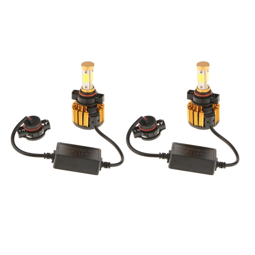 High Quality 2Pcs Car LED COB Headlight Fog Work Light Lamp DRL Gold