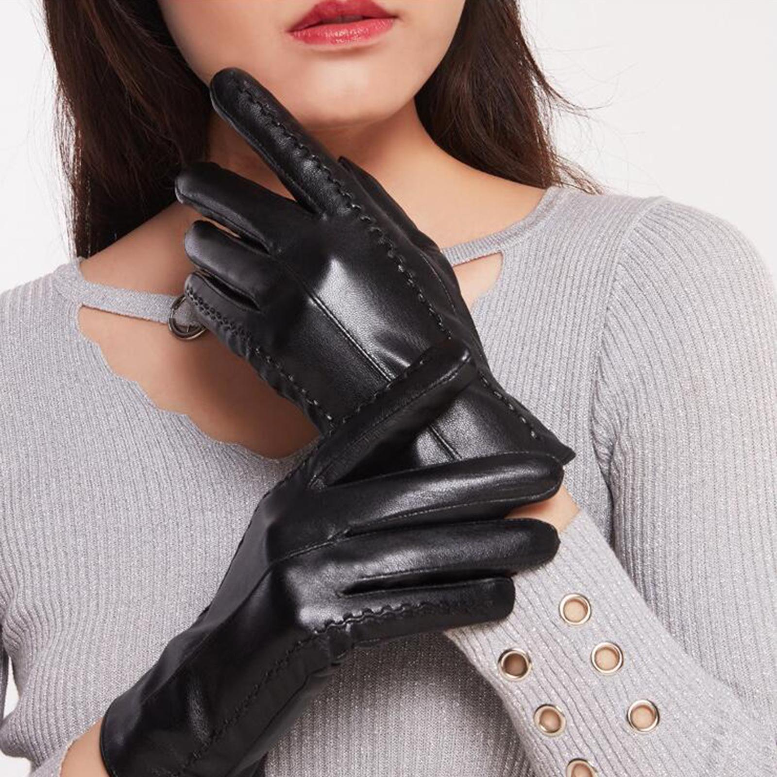 Women Winter Warm Gloves Soft Lined Anti Slip Mittens for Running Cycling Skiing Riding