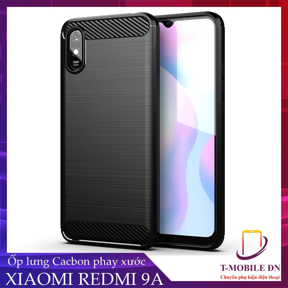 Ốp lưng cho Xiaomi Redmi 9A dẻo Cacbon phay xước chống sốc chống vân tay