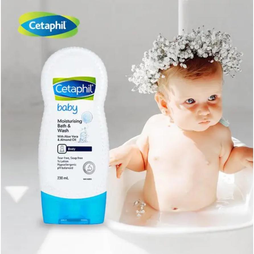 Sữa tắm gội em bé Cetaphil Baby Gentle Wash & Shampoo - Chiết xuất Lô Hội và Dầu Hạnh Nhân 230ml/chai