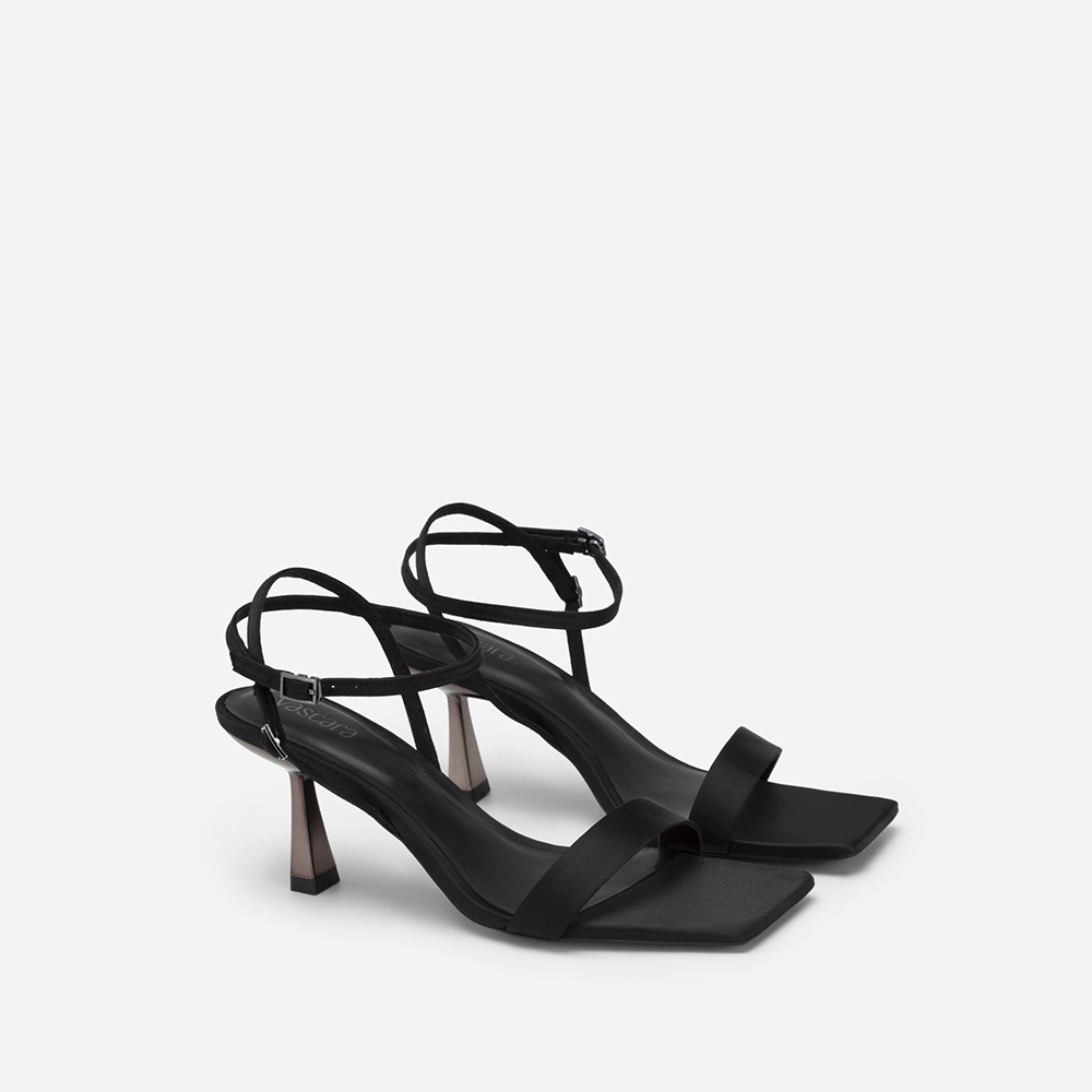 Vascara Giày Sandal Ankle Strap Quai Ngang Satin - SDN 0734