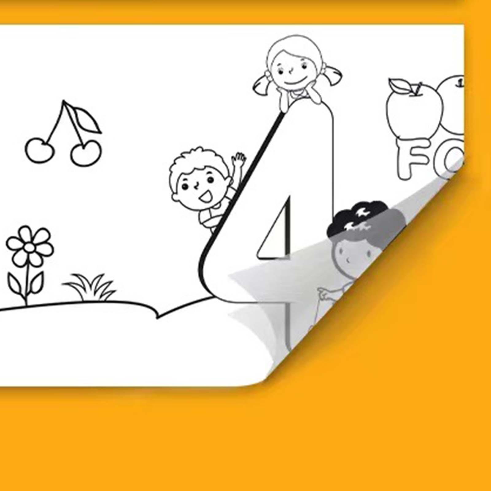 Coloring Stickers Coloring Paper Roll 30Cmx300cm Colorable Early Educational Wall Coloring Stickers