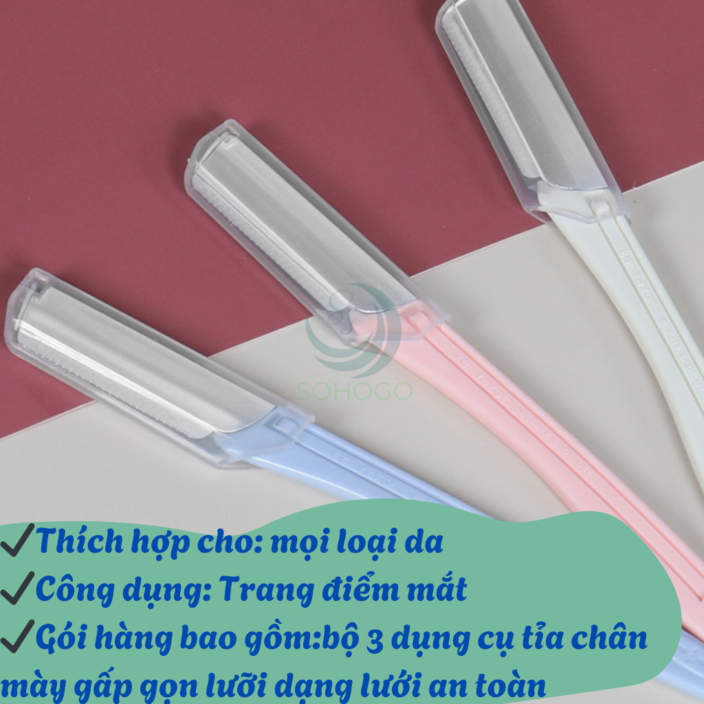 BỘ 3 DAO CẠO LÔNG MÀY MINI – SIÊU GỌN &amp; AN TOÀN DAO CẠO CHÂN MÀY 3 CÂY – NHỎ GỌN, SẮC BÉN, DỄ DÙNG DAO CẠO MÀY SIÊU NHỎ – AN TOÀN CHO DA NHẠY CẢM BỘ DAO CẠO LÔNG MÀY CÓ NẮP – TIỆN DỤNG &amp; NHẸ NHÀNG