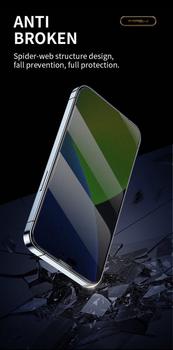 Miếng dán cường lực mờ, chống vân tay Mipow Kingbull HD dành cho iPhone 14/14+/14 Pro/ 14 Promax - Hàng chính hãng