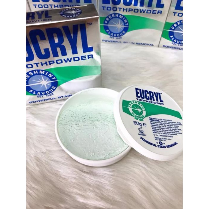 Bột Tẩy Trắng Răng Eucryl Toothpowder Freshmint 50g