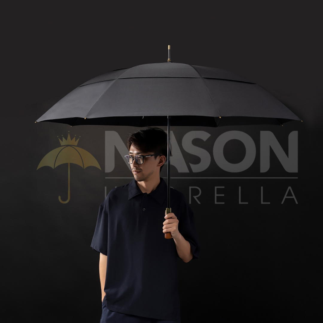 Dù thẳng cao cấp 2 tầng Nason Umbrella Gentle-G302 Tán rộng 30inch Khung, nan sợi thủy tinh bền bỉ Vải siêu chống thấm nước