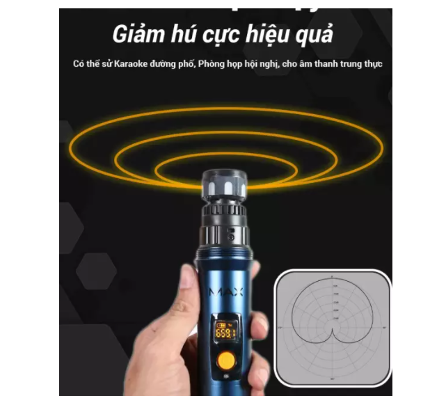 Bộ 2 Micro không dây đa năng Max 56 - Hút âm tốt, chống hú hiệu quả - Sạc pin ngay trên mic- HÀNG CHÍNH HÃNG