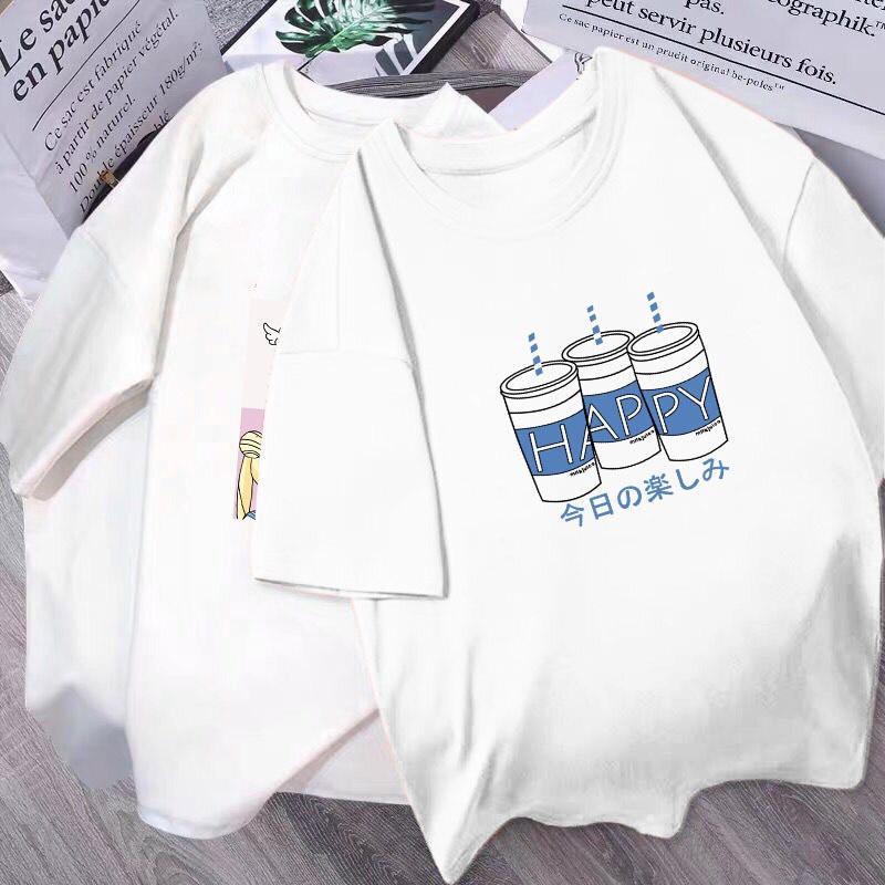 Áo Thun Unisex In 3 Ly Nước HAPPY