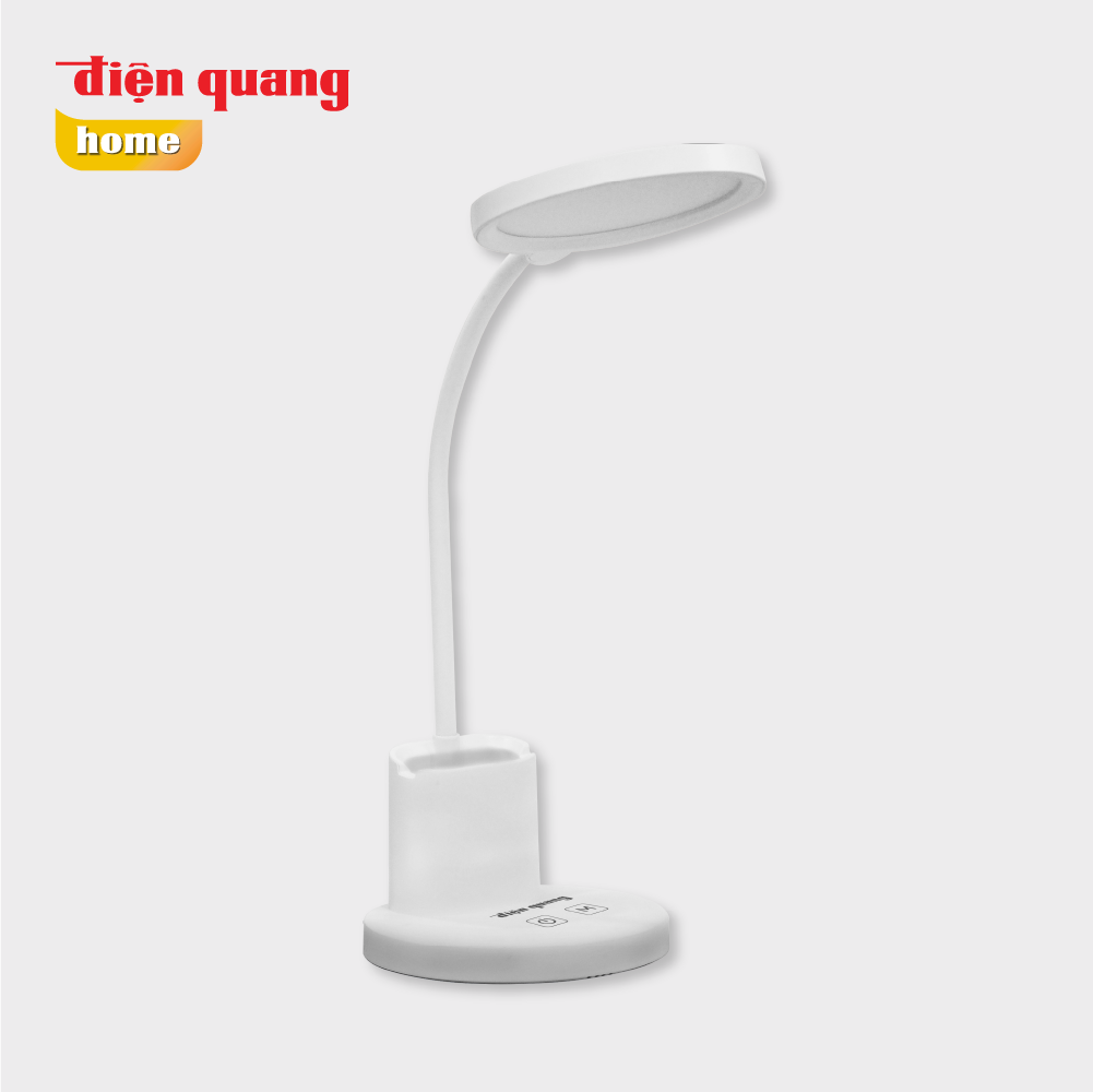 Đèn Bàn LED Cảm Ứng Điện Quang ĐQ LDL15B 10 W (10W, Màu Trắng, Đổi Màu, Đế Gác Điện Thoại Và Hộp Cắm Bút)