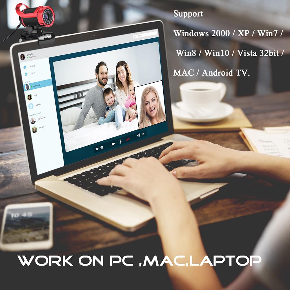 Máy tính để bàn HXSJ S9 1080P Webcam USB 2.0 Tích hợp micrô hấp thụ âm thanh
