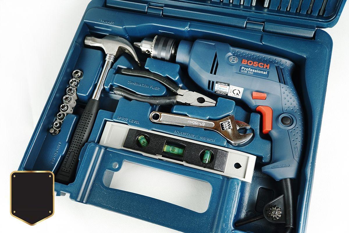 MÁY KHOAN ĐỘNG LỰC 550W 13MM BOSCH GSB 550 SET - HÀNG CHÍNH HÃNG