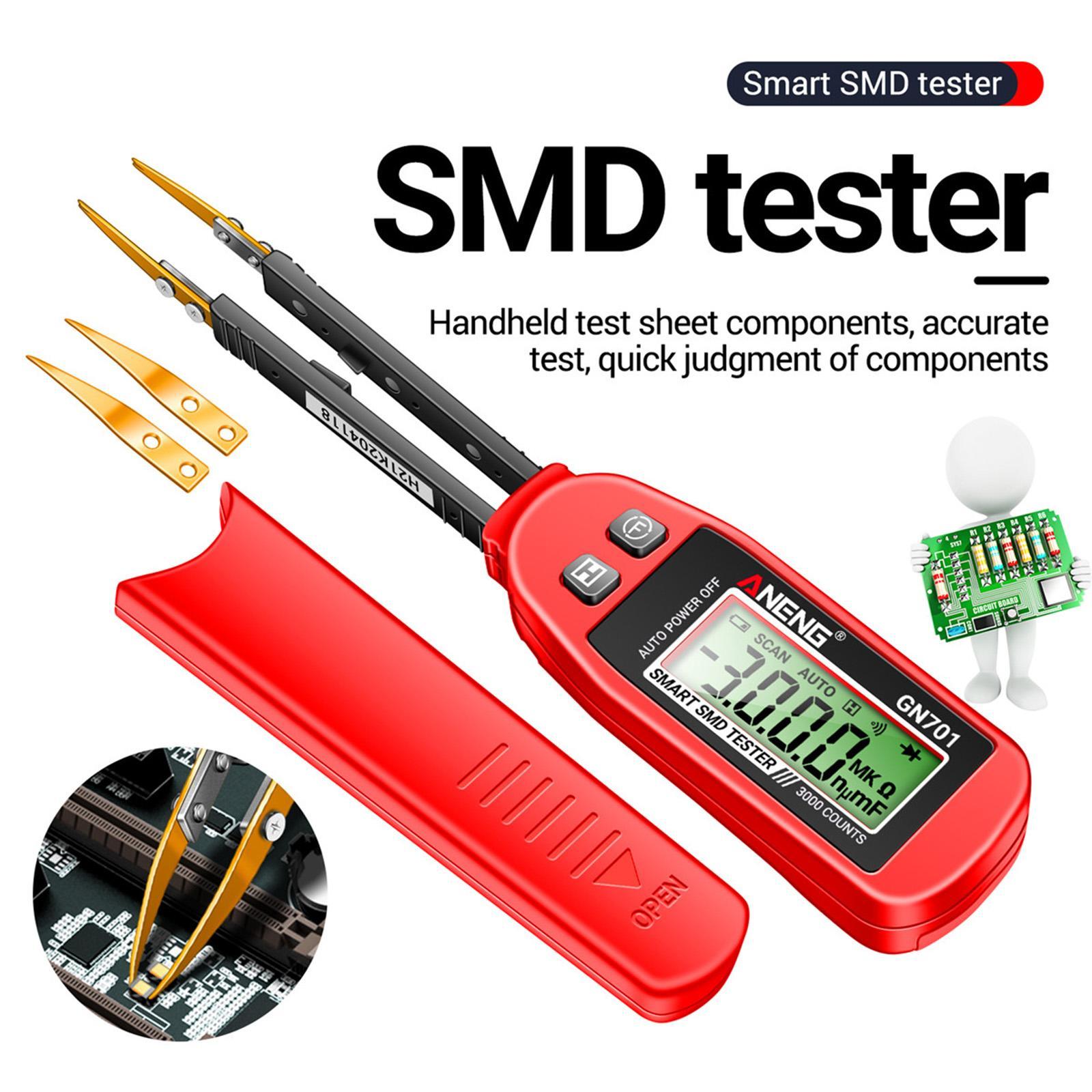 Digital SMD Tester/ Resistance Capacitance Meter/ LCD Screen Handheld Continuity Resistor Tester Multimeter