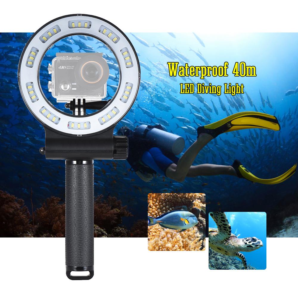 Đèn LED chống nước lặn 40m lấp đầy ánh sáng 3 chế độ cho GoPro Hero 6/5/4/3 + / 3 Yi 4K SJCAM