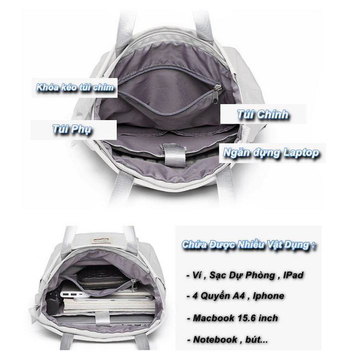 Ba lô Aprily Oxford đa năng chống nước , chống sốc đựng laptop - Home and Garden