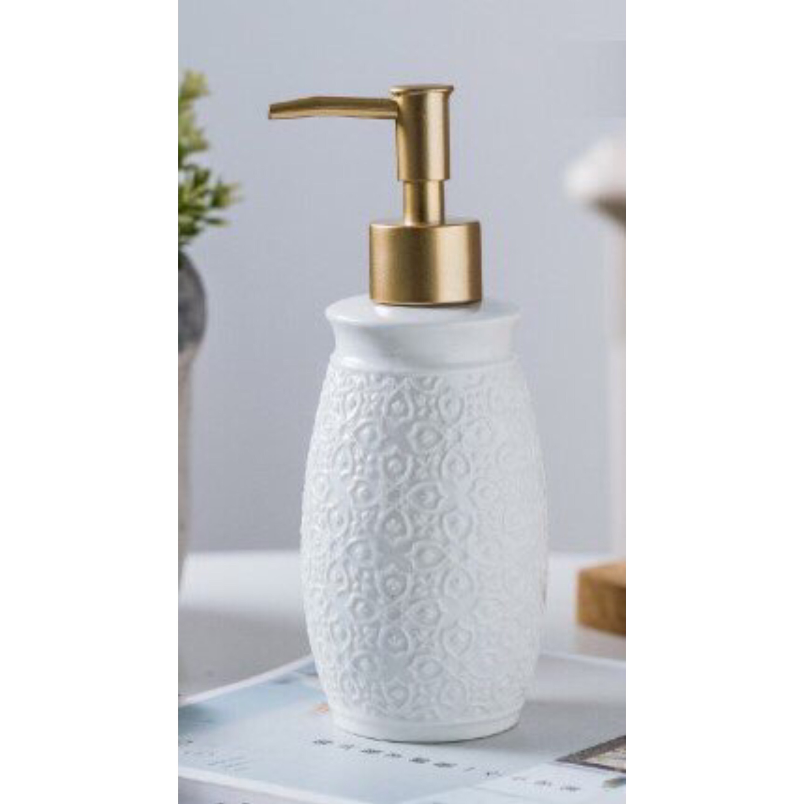 Bình đựng xà phòng gốm sứ cao cấp hình tròn phong cách Vintage cổ điển LACE 5405