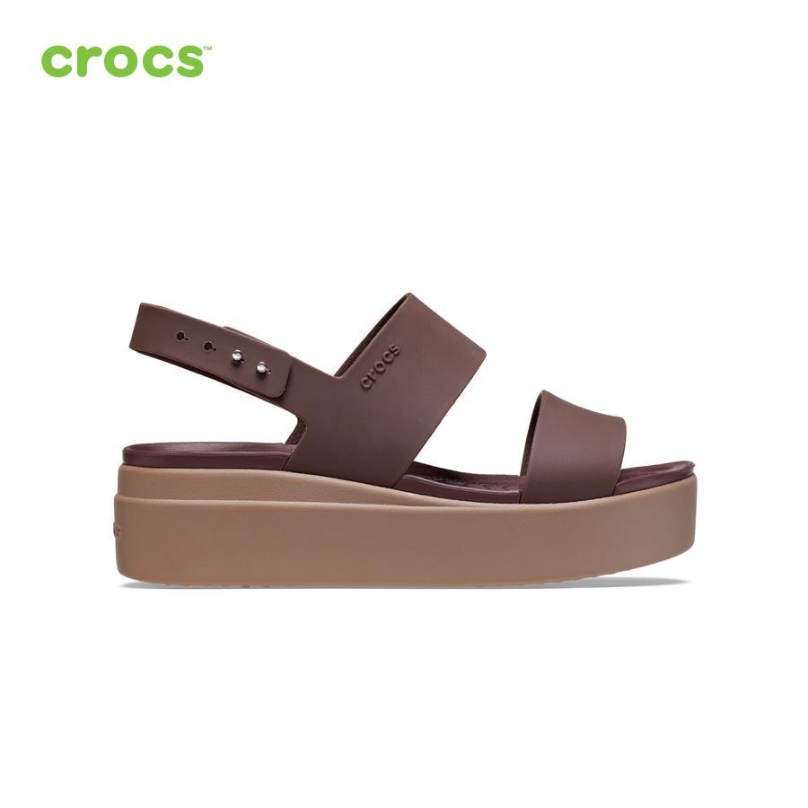 Giày đế xuồng nữ Crocs FW Brooklyn Low Wedge W Mocha/Mushroom - 206453-2ZL