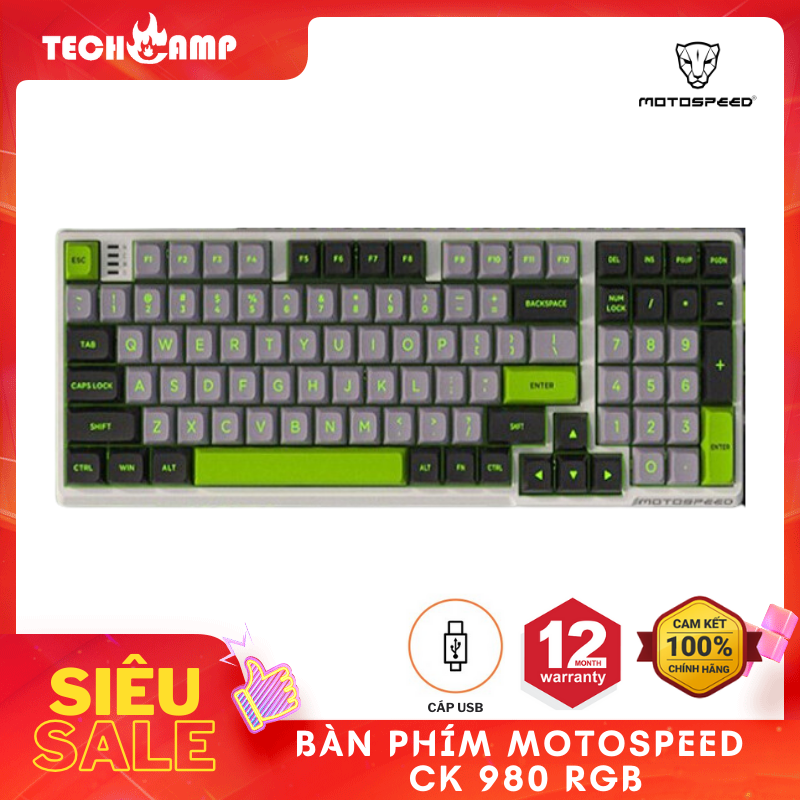 Bàn Phím Motospeed CK980 RGB Gaming - Hàng chính hãng