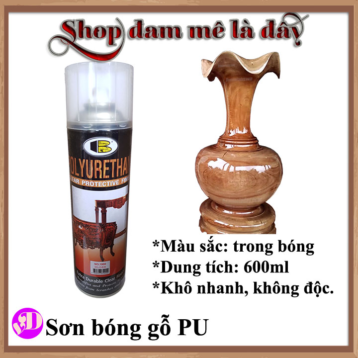 Sơn bóng gỗ pu No.1900 Bosny, giúp đánh bóng gỗ, sơn gỗ, cửa gỗ, đồ nôi thất