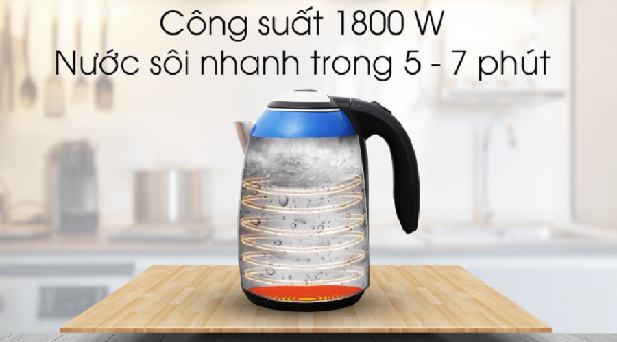 Bình Ấm Siêu Tốc Điện Inox 2 Lớp Sunhouse SHD1382 - Màu Ngẫu Nhiên - Chính Hãng