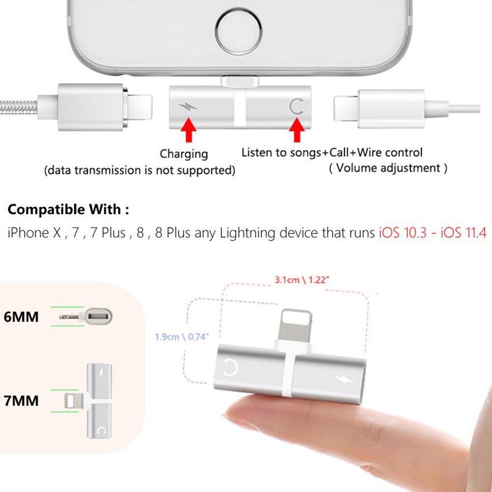 Đầu cắm chuyển đổi từ cổng sang cổng tai nghe dành cho IPhone 7 8 Plus X XS Max 2