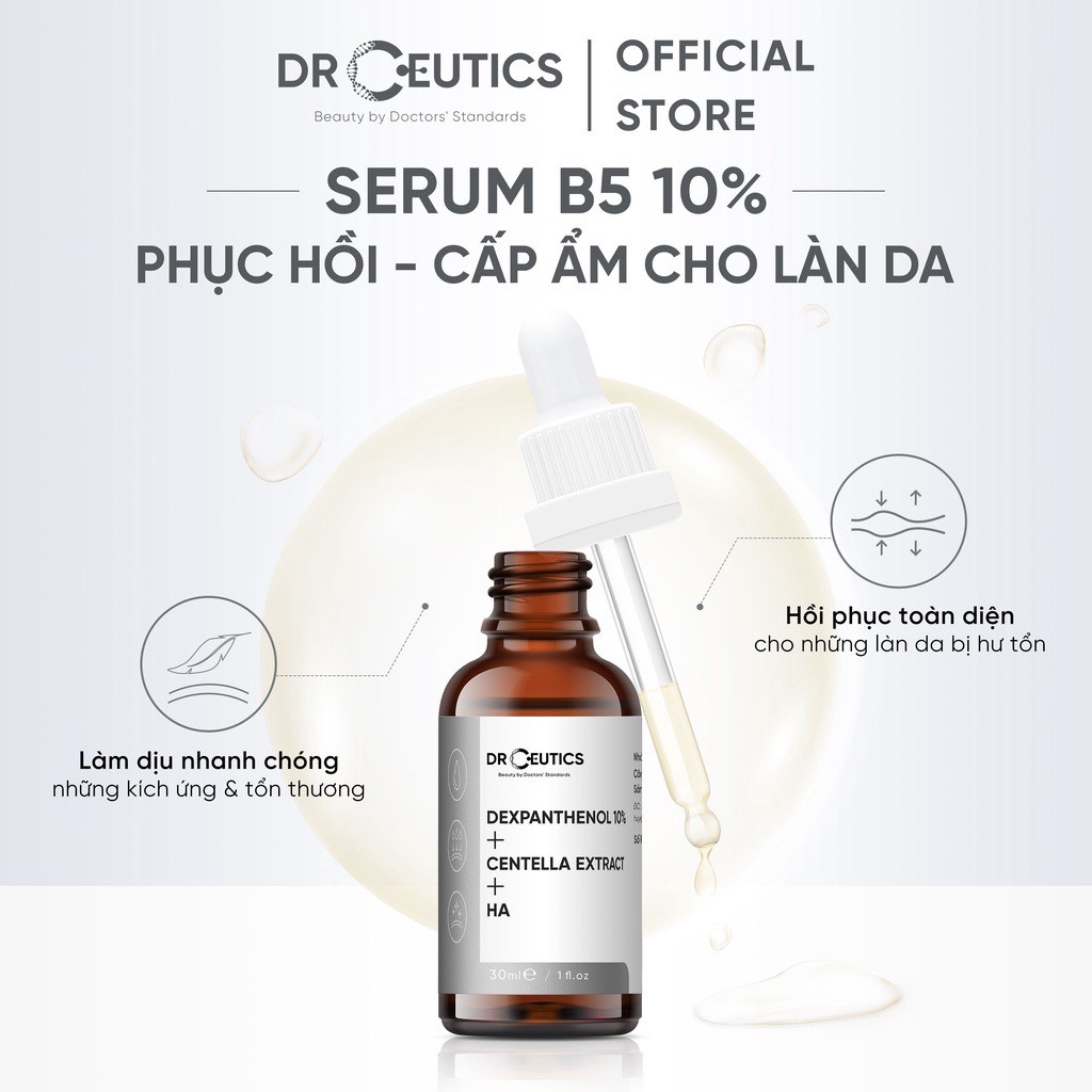 Serum B5 DrCeutics Cấp Ẩm Và Phục Hồi Da Dexpanthenol 10% + Centella Extract + HA