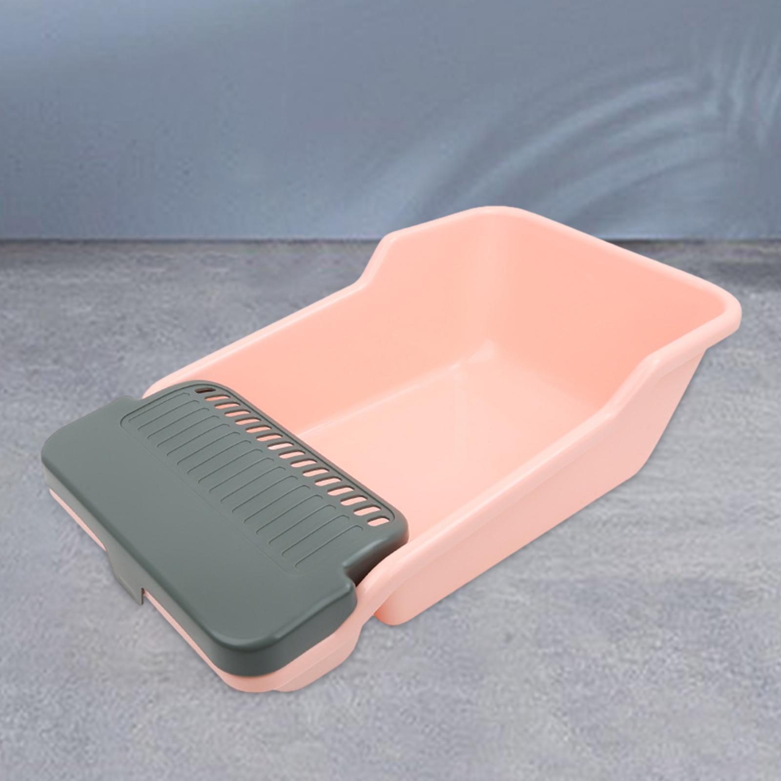 Cat Litter Box Kitten Litter Pan Cat Litter Basin Cat Potty Toilet Large Capacity Heighten Large Space Bedpan for Small Pets Pet Litter Tray