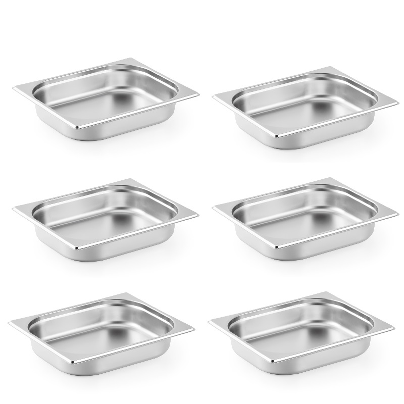 Combo 06 cái Khay đựng Topping inox 325x265mm không nắp