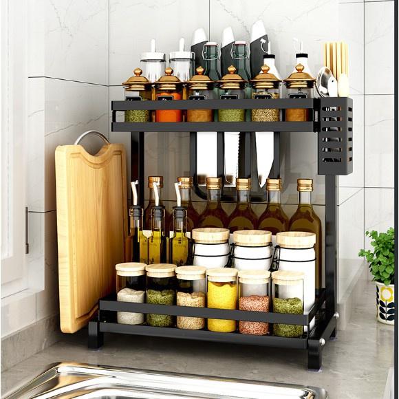 Kệ Gia Vị 2 Tầng Có Chỗ Để Dao Thớt