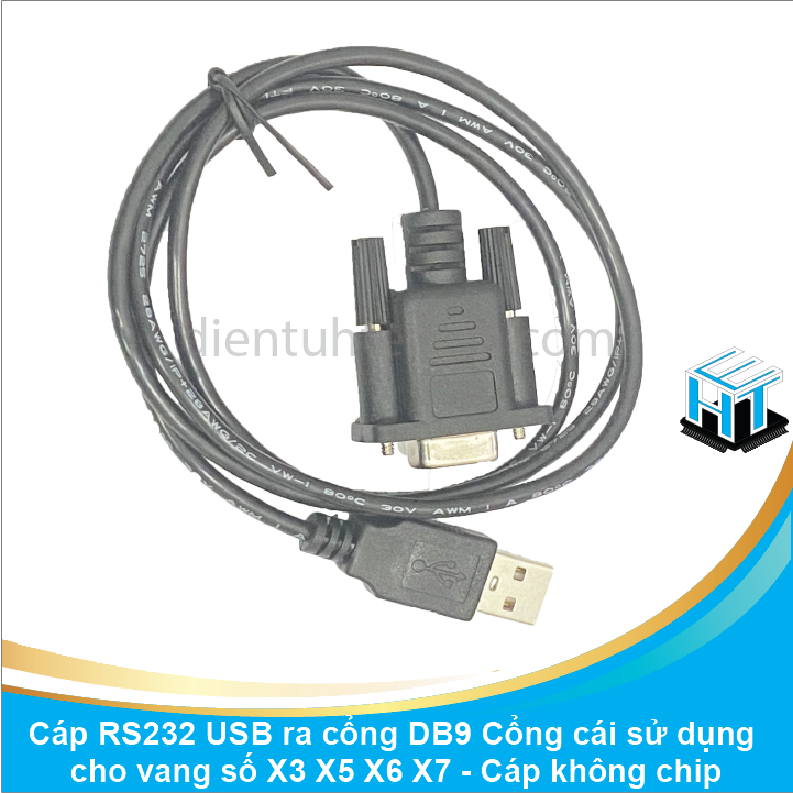 Cáp RS232 USB ra cổng DB9 Cổng cái sử dụng cho vang số X3 X5 X6 X7 - Cáp không chip