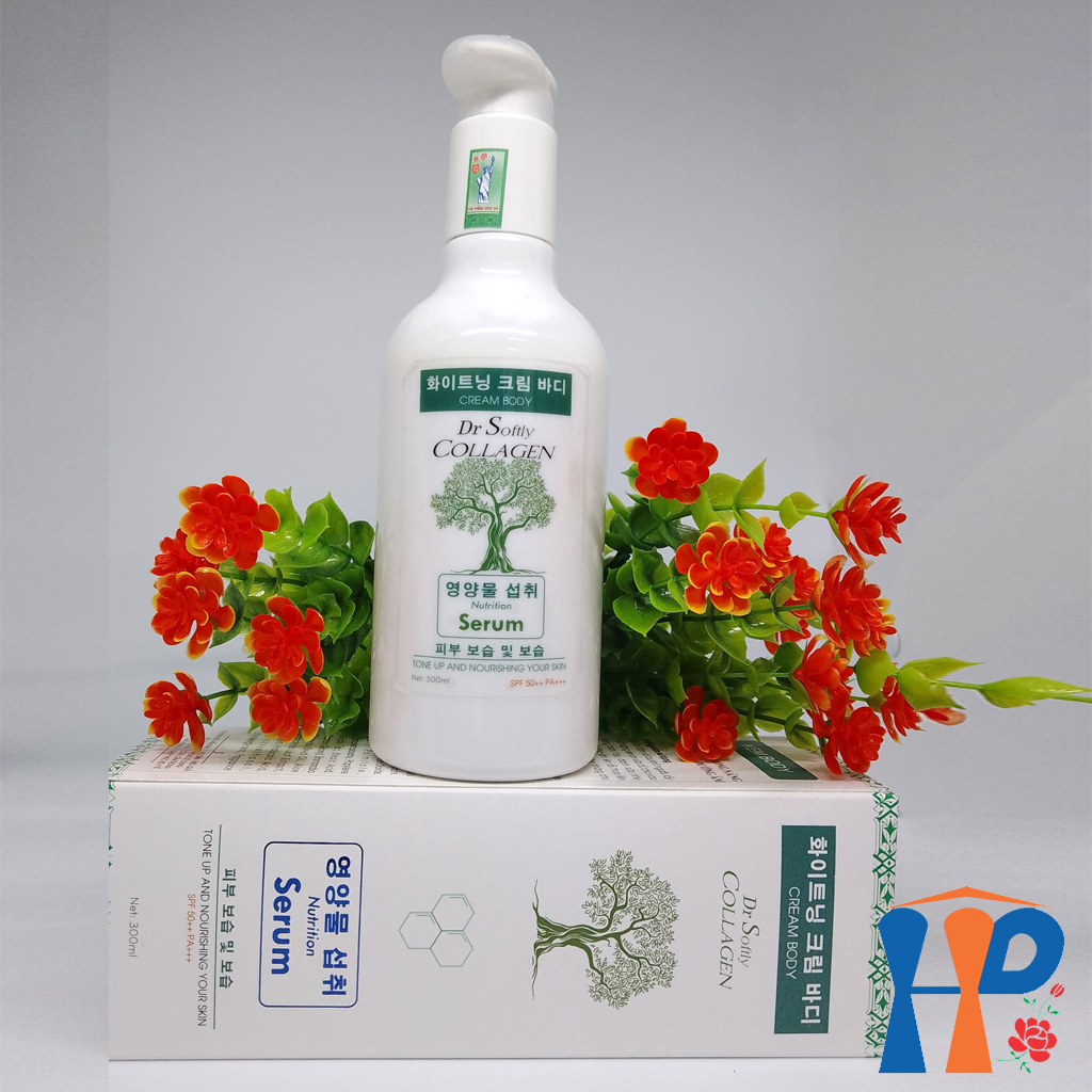 Kem dưỡng thể trắng da DrSoftly Cream Body Collagen Serum Tone Up and Nourishing SPF50++ PA+++ 300ml