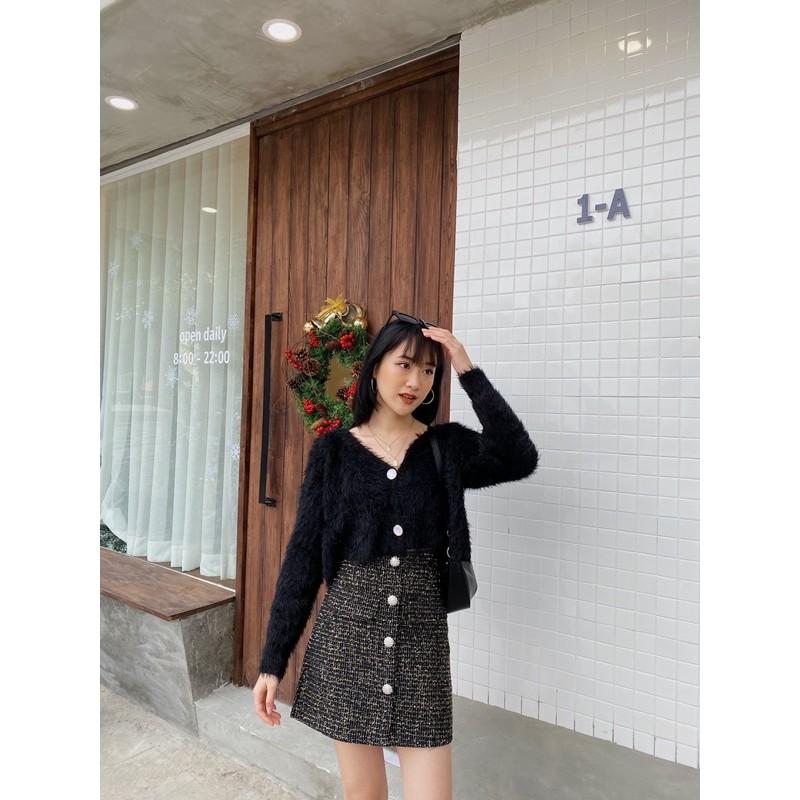 Chân váy nhũ cúc ngọc