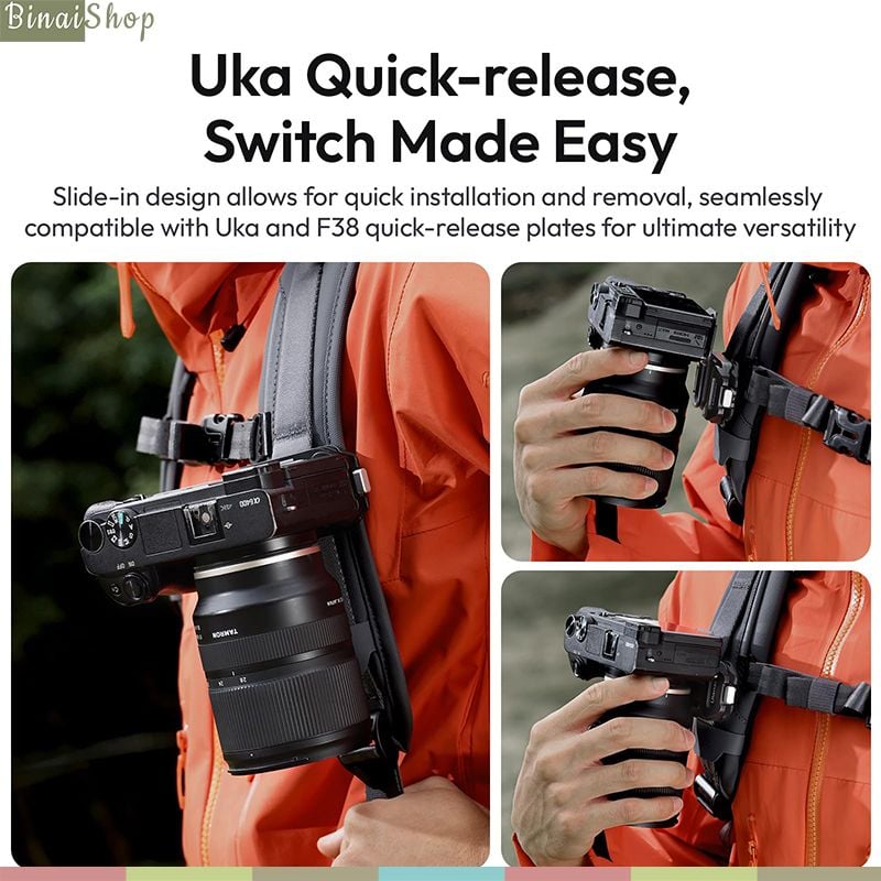Ulanzi UKA07 - Bộ Kẹp Balo Máy Ảnh GoPro Tháo Nhanh, Bền Nhẹ 94g, Chịu Tải 10kg, Tương Thích Uka &amp; F38 - Hàng Chính Hãng
