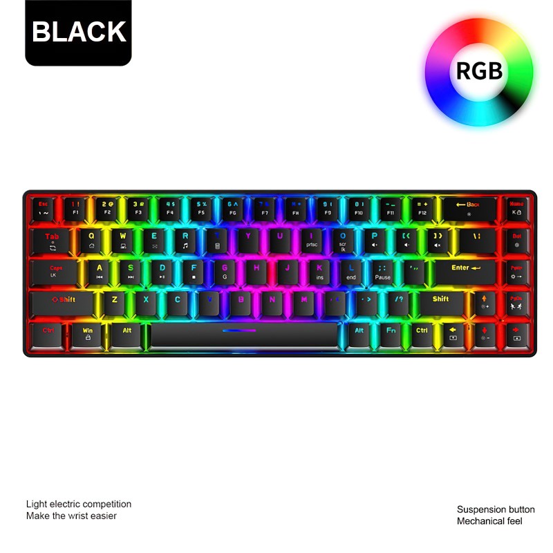 Bàn Phím Cơ Gaming Led RGB T8 Black mini nhỏ gọn