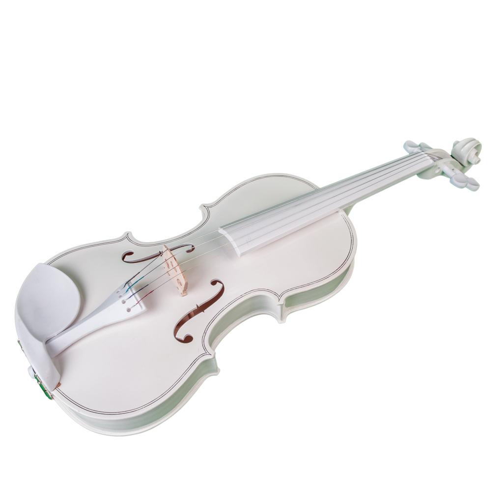 4/4 White Solid Wood Violin Kit With Case Bow Rosin For Beginners Students