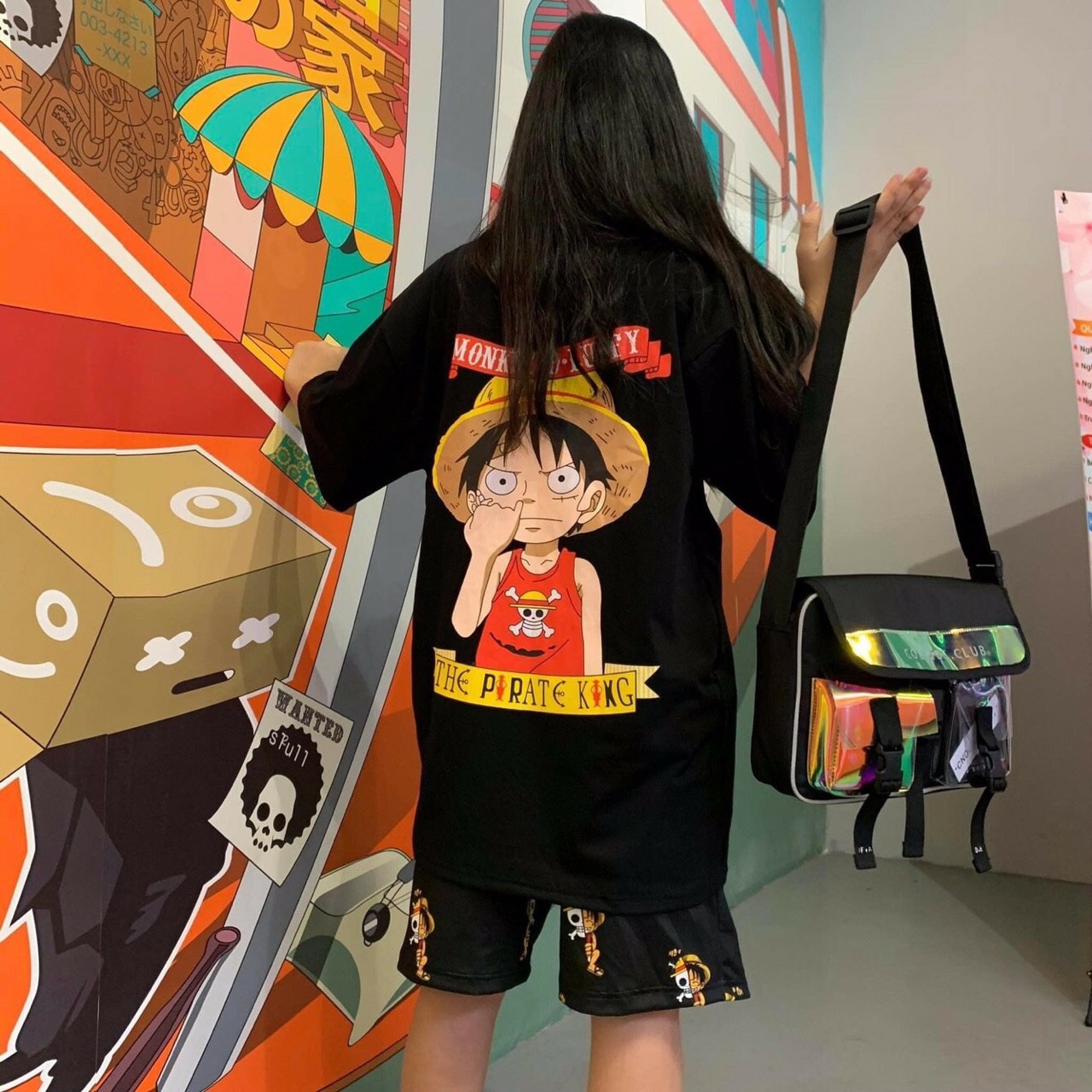 Bồ bộ thun tay lỡ hoat hình Luffy - Onepiece [ Nam Nữ