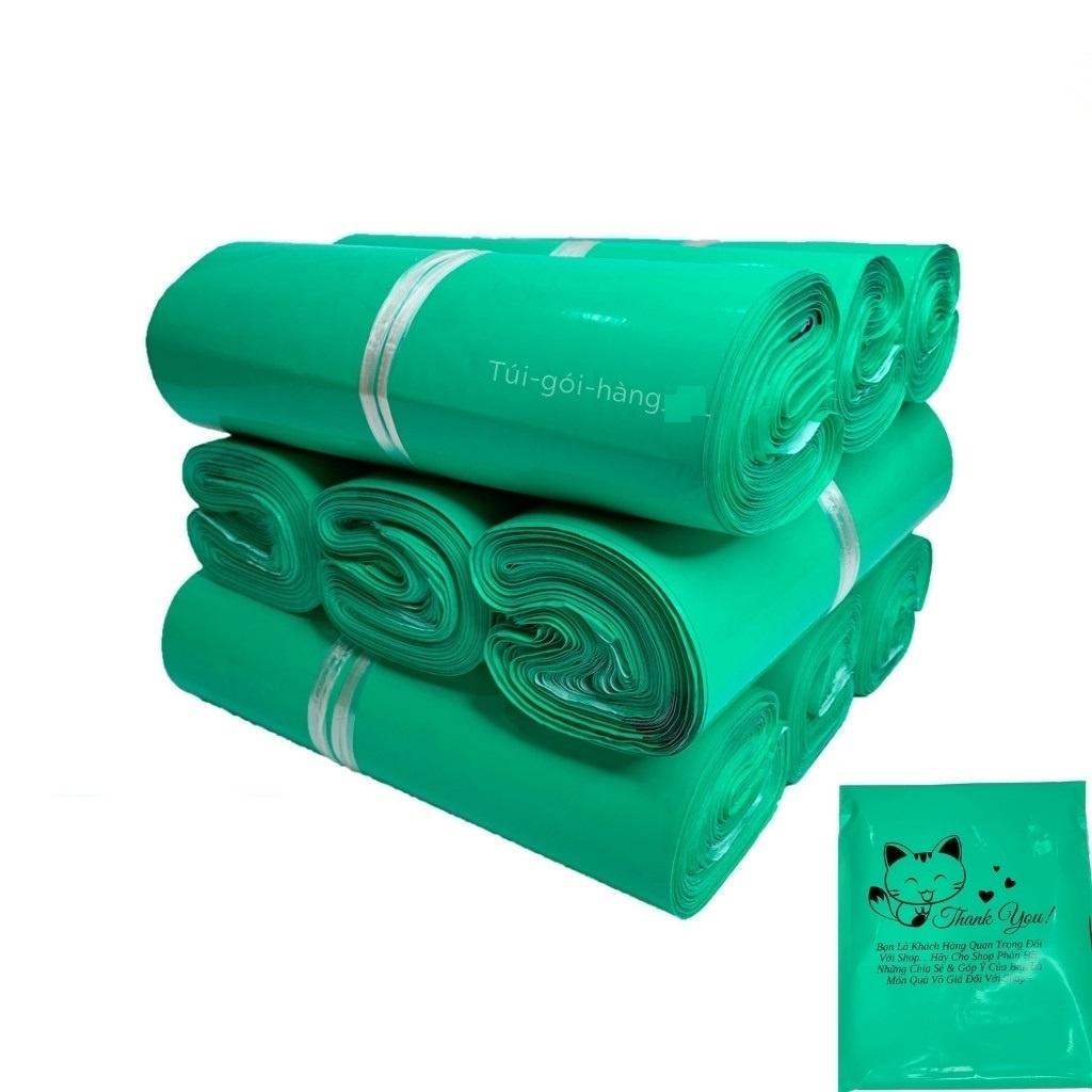 Túi Gói Hàng Túi Đóng Hàng Màu Xanh Mint In Mèo Thần Tài & Cám Ơn Khách Hàng Size 30x42