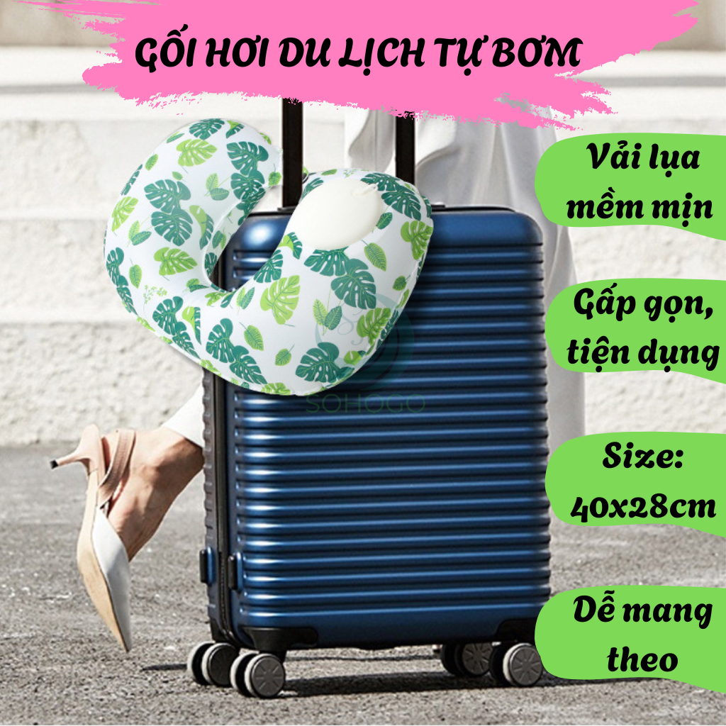 Gối kê cổ bơm hơi du lịch cao cấp Gối cổ hơi tiện lợi đi máy bay, ô tô Gối cổ chống mỏi có van bơm thông minh Gối hơi du lịch gọn nhẹ có thể gập lại- Gối kê cổ hỗ trợ giấc ngủ khi di chuyển – 7