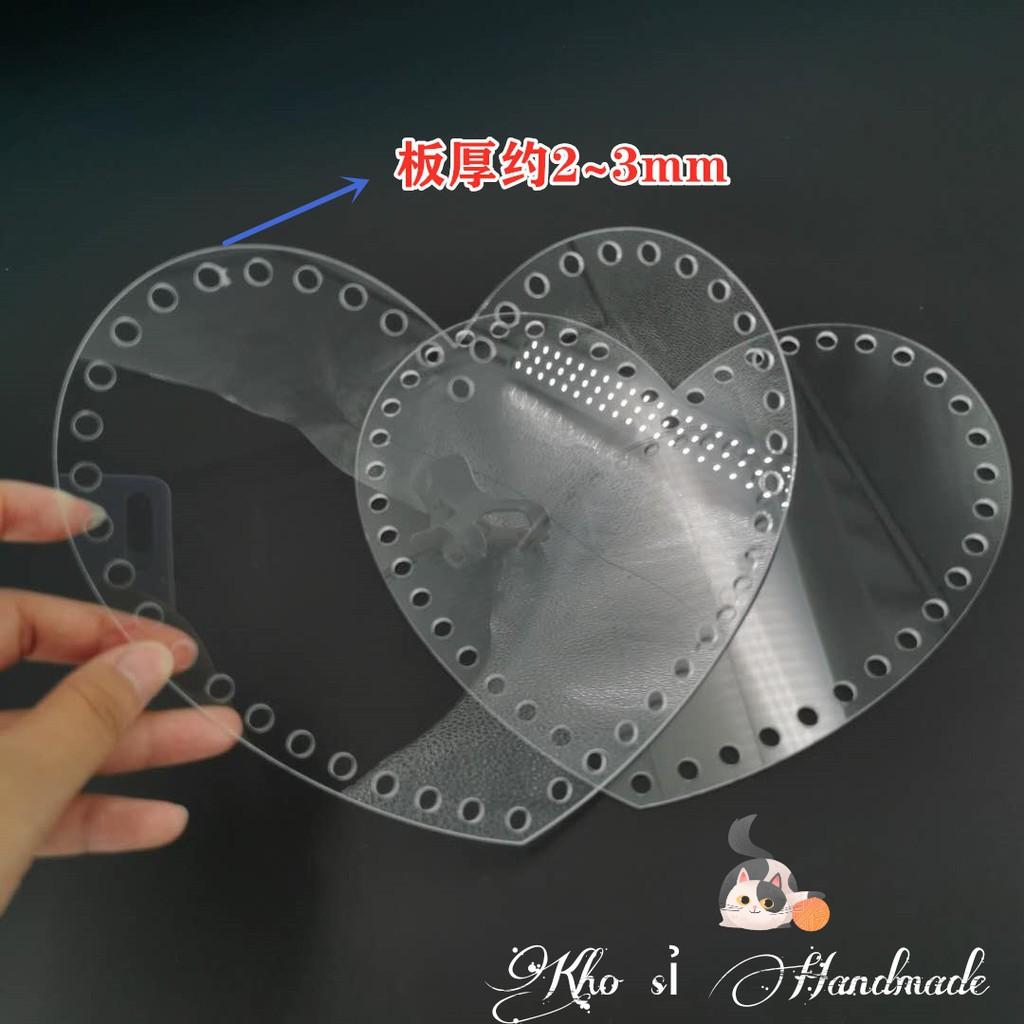 Mica trái tim nhọn đầu chuyên làm túi xách handmade (1 tấm)