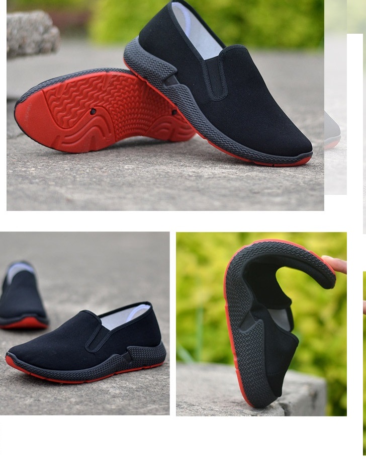 Giày Lười Vải SSN50 đế đúc nguyên khối mầu đỏ ôm chân vận động dễ chịu thoáng khí