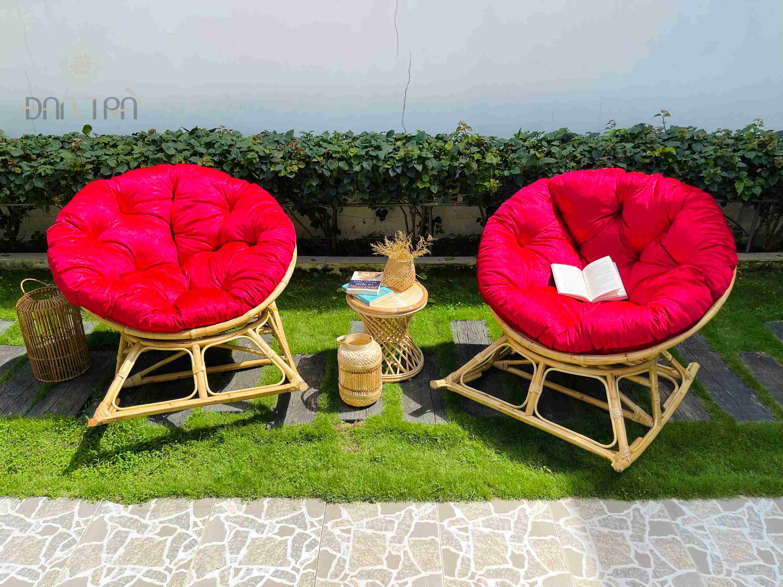 Ghế Mây Tròn Papasan Bập Bênh Thư Giãn, Ghế Mây Đọc Sách Kèm Nệm, Mây Tre ĐAN TRÀ