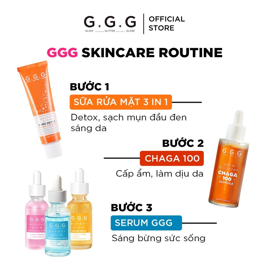 Combo Serum Cấp Ẩm, Dưỡng Sáng, Căng Bóng Da, HA và Niacinamide GGG Wonder Glow Brightening Serum 30ml & 10ml